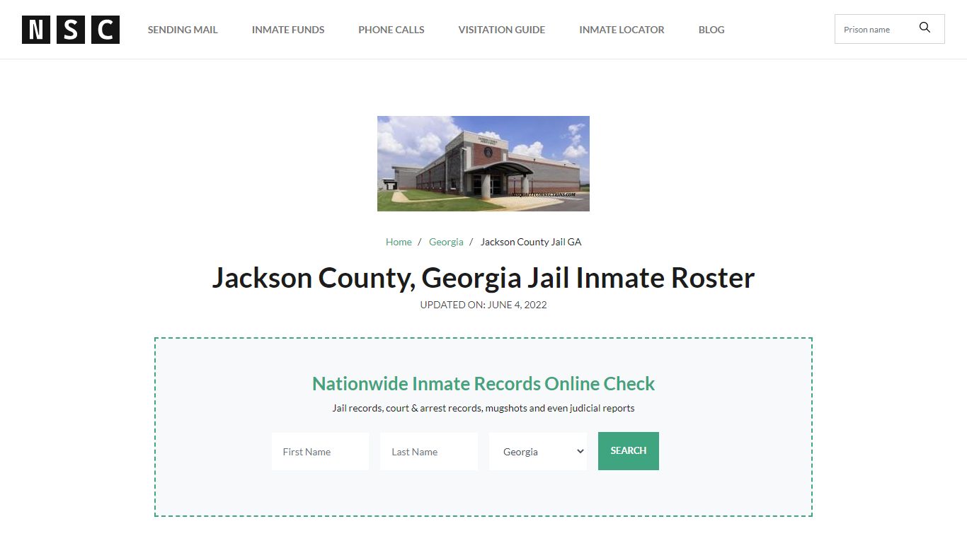 Jackson County, Georgia Jail Inmate List